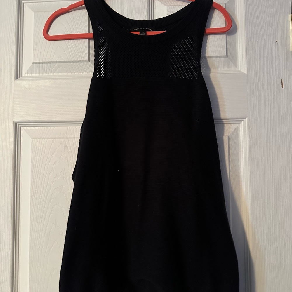 Banana Republic Black Mesh Detail Tank Top
